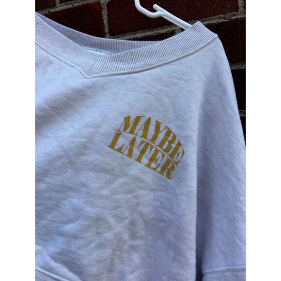 Aerie Offline “Maybe Later” Cropped Sweatshirt XL Beige - Picture 2 of 4